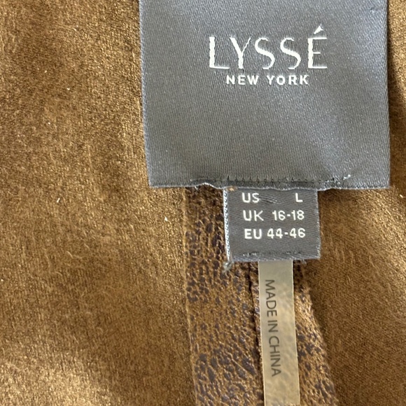 Lysse Austin Brown Faux Suede Open Front Moto Style Jacket Women's Size … - Picture 12 of 14